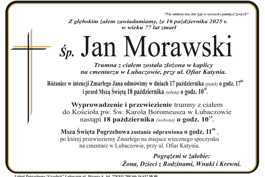 Zmarł Jan Morawski [77 lat]